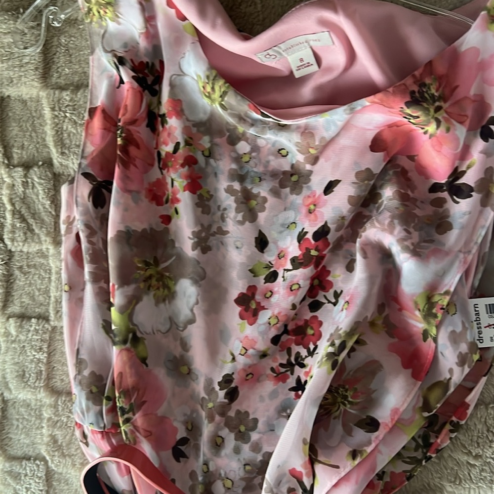 Dress barn floral dress, sleaveless, pleated skirt, light flowy polyester.